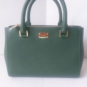 Michael Kors Kellen X Small Saffiano Leather Satchel Bag In Moss Green